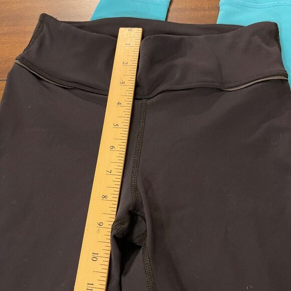 Alala Tri-Colored Mid Rise Stretch Leggings Black size Xsmall - Picture 5 of 11